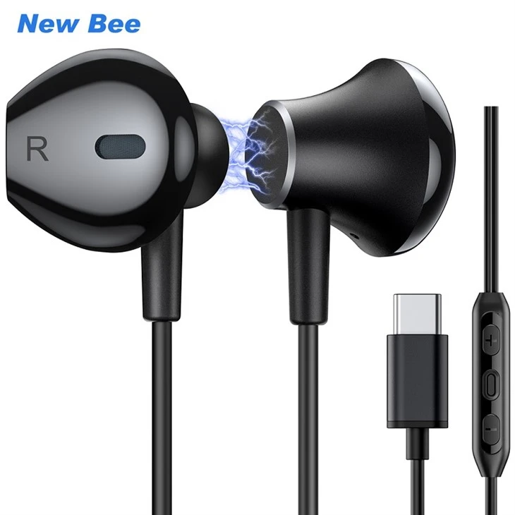 Auriculars amb cable USB C magnètics negres