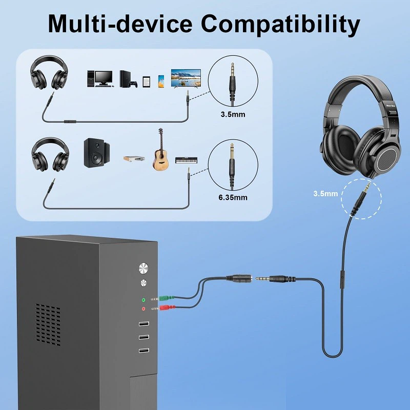 Over Ear Wired Monitor Headphones