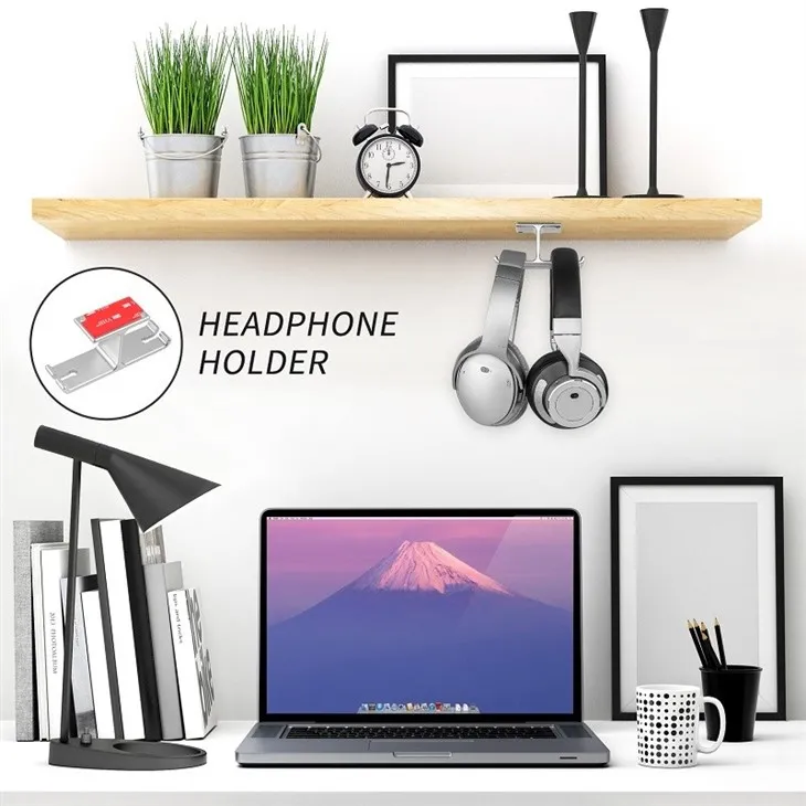 Silver Headset Stand Under Desk